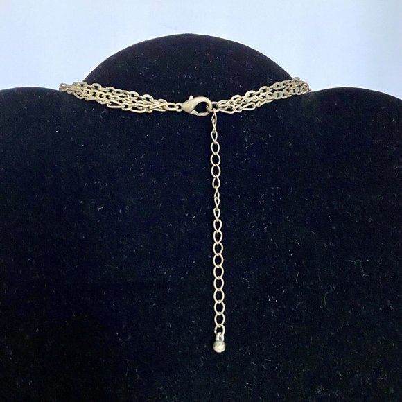 Bohemian Triple-Strand Necklace Green Orange Bronze Adjustable Length 18”-21” - Picture 6 of 6